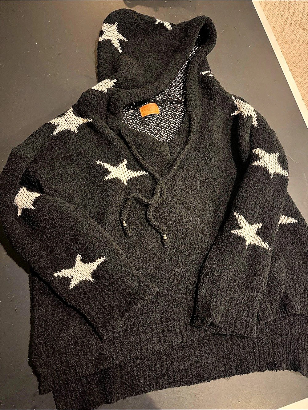 Star Pattern Crewneck Sweater in Black & White